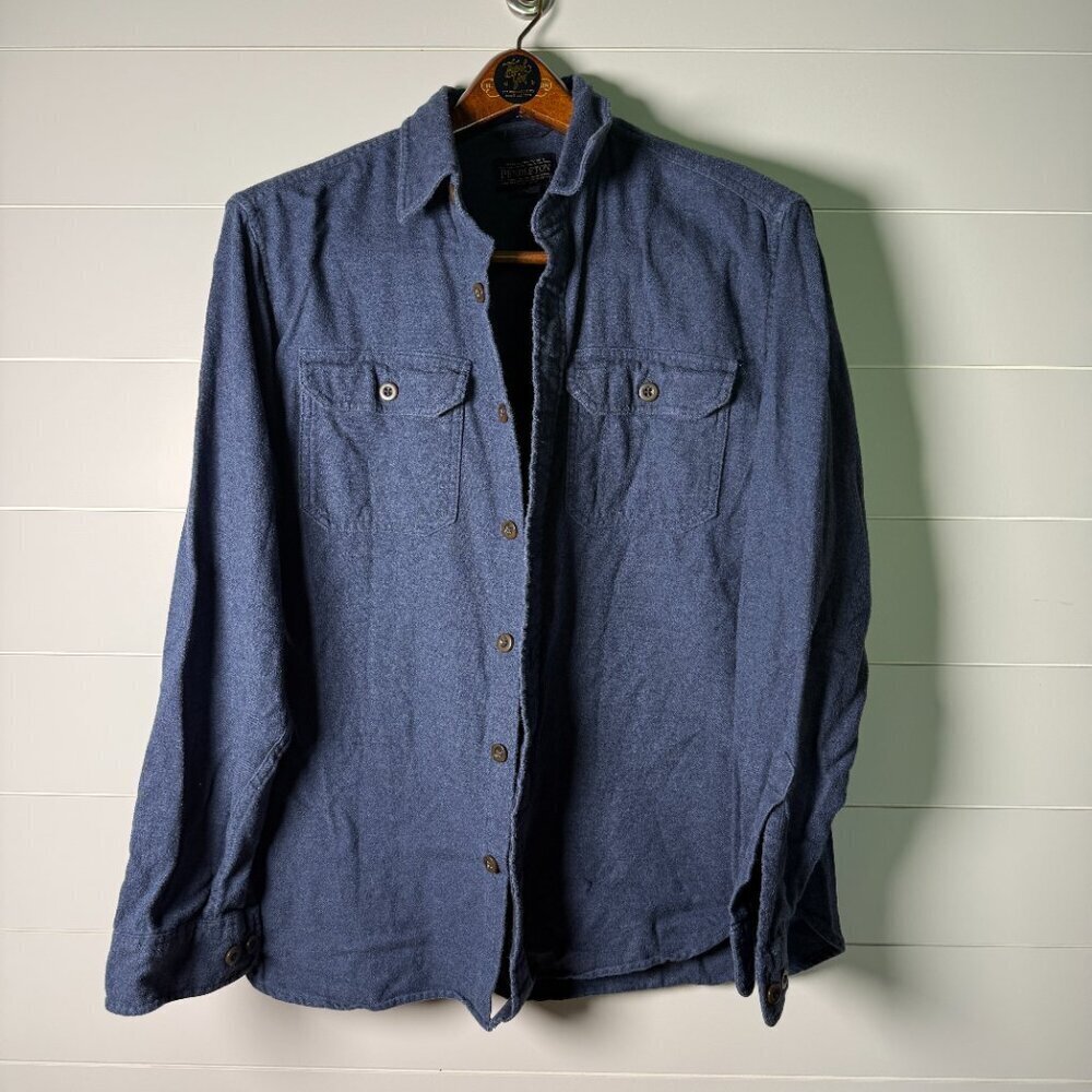Pendleton Men's Burnside Shirt Button Up Long Sleeve Navy Flannel Size M